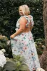 Lucah Frill Shoulder Maxi Dress - Blue Floral sold by Petal & Pup