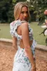 Lucah Frill Shoulder Maxi Dress - Blue Floral sold by Petal & Pup