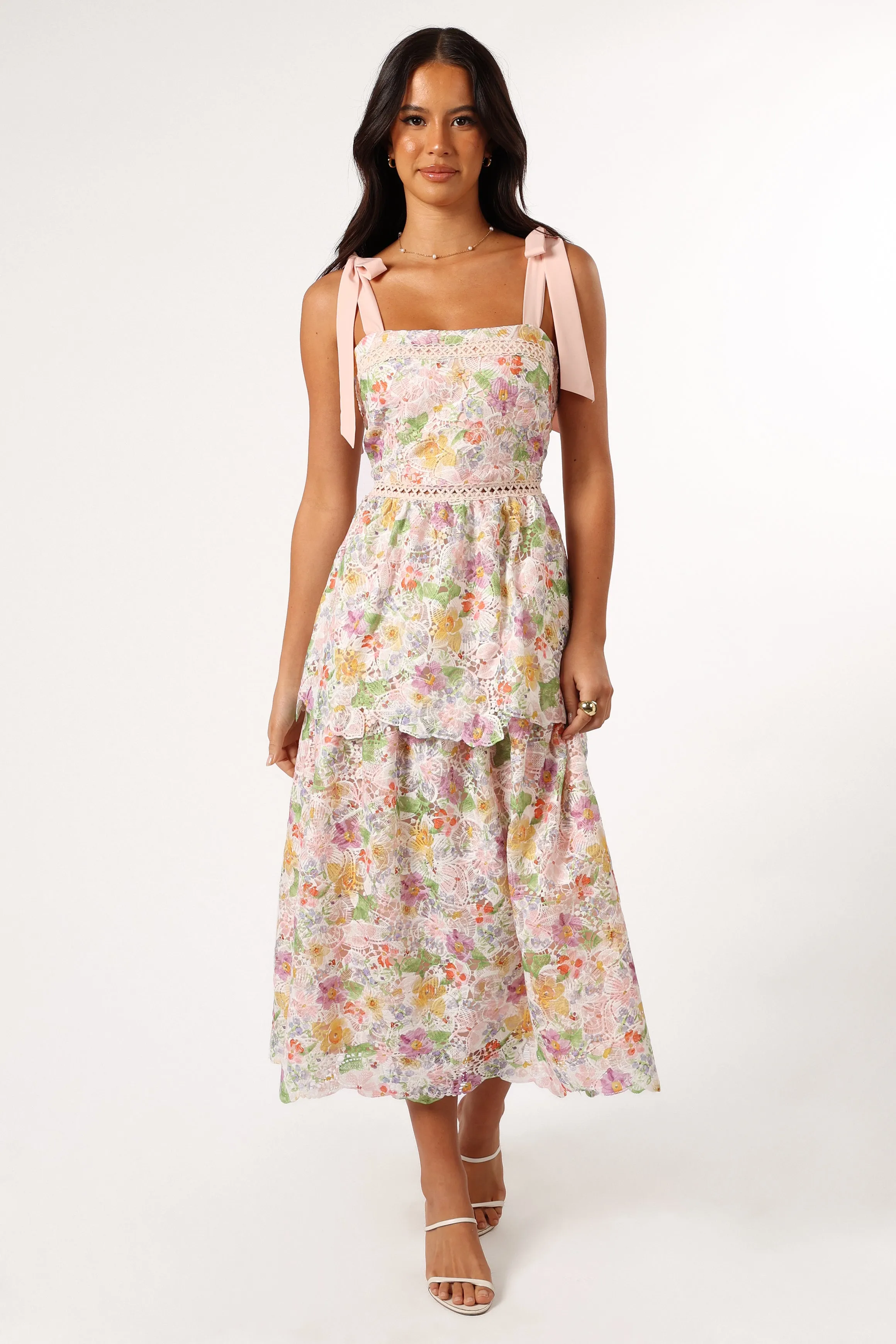 Maddy Midi Dress - Light Pink Multi sold by Petal & Pup