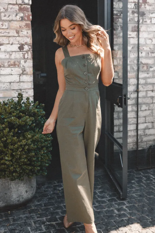 Gwen Jumpsuit - Olive sold by Petal & Pup