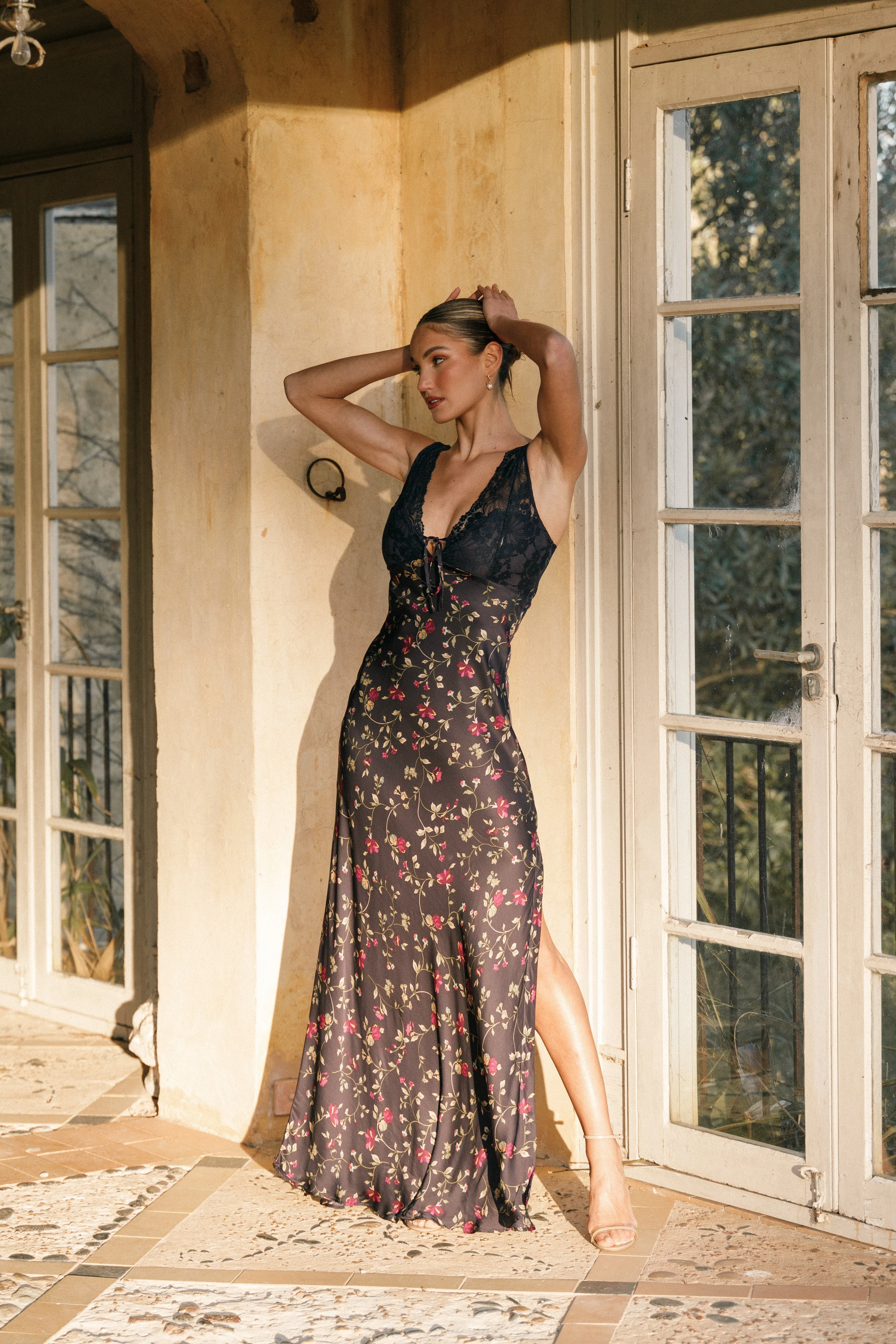 Cammy Maxi Slip Dress - Midnight Floral sold by Petal & Pup