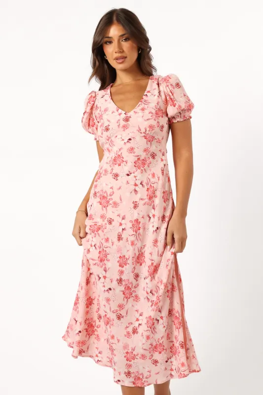 Sandra Midi Dress - Blushed Garden sold by Petal & Pup