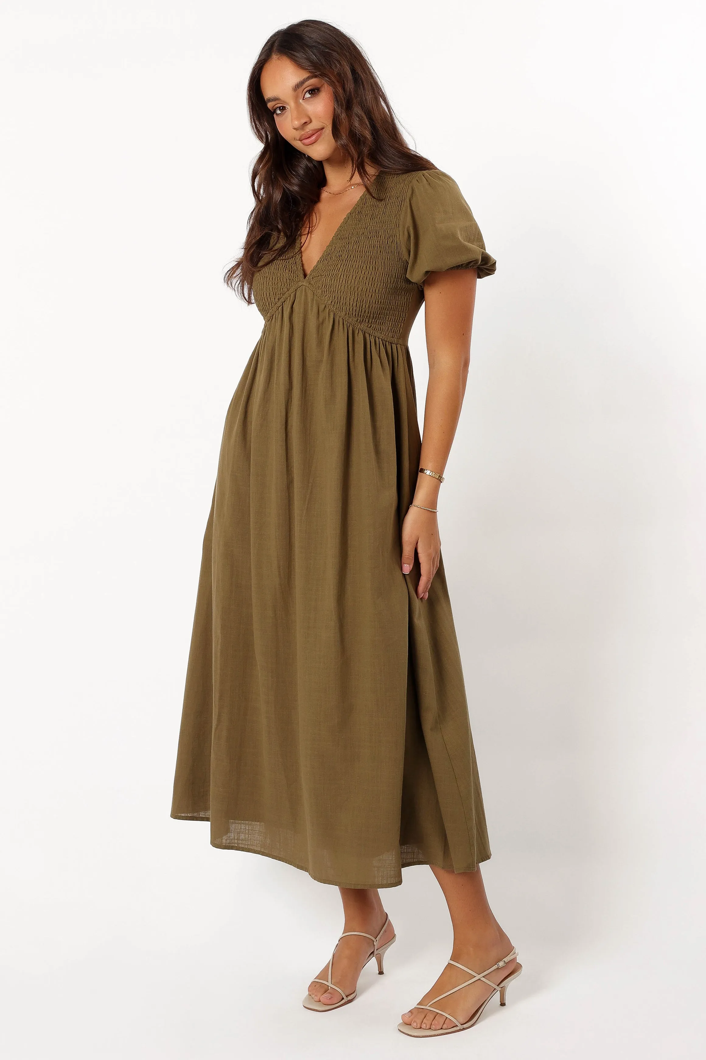Brooke Midi Dress - Khaki sold by Petal & Pup product image thumbnail 4