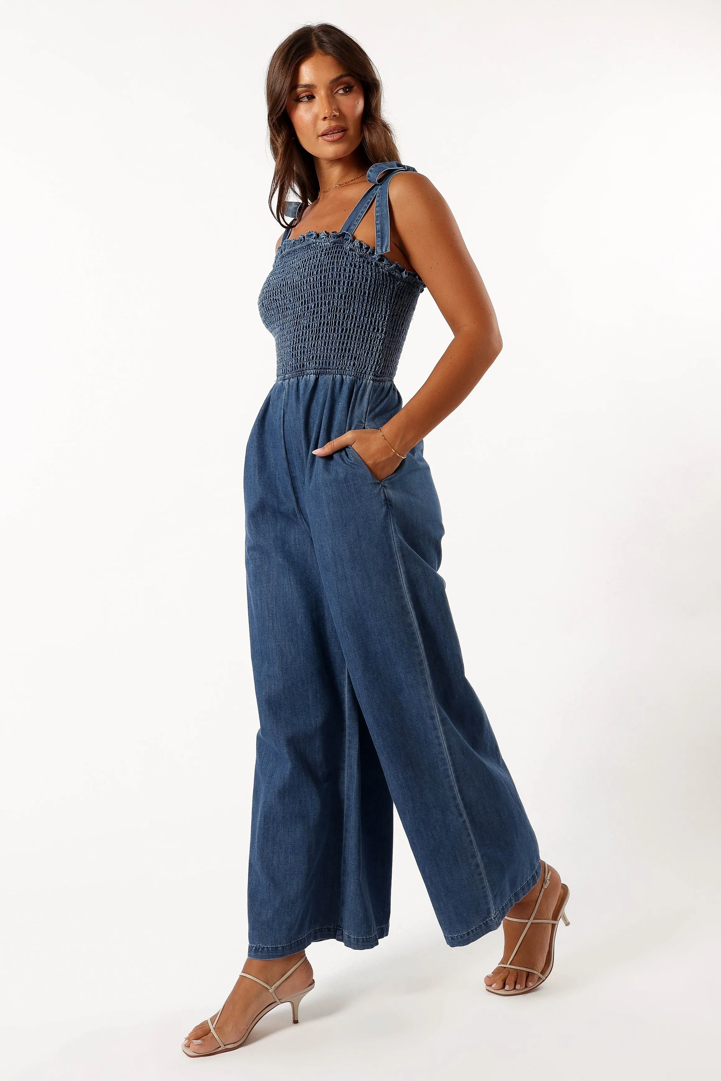 Alexia Jumpsuit - Medium Denim sold by Petal & Pup