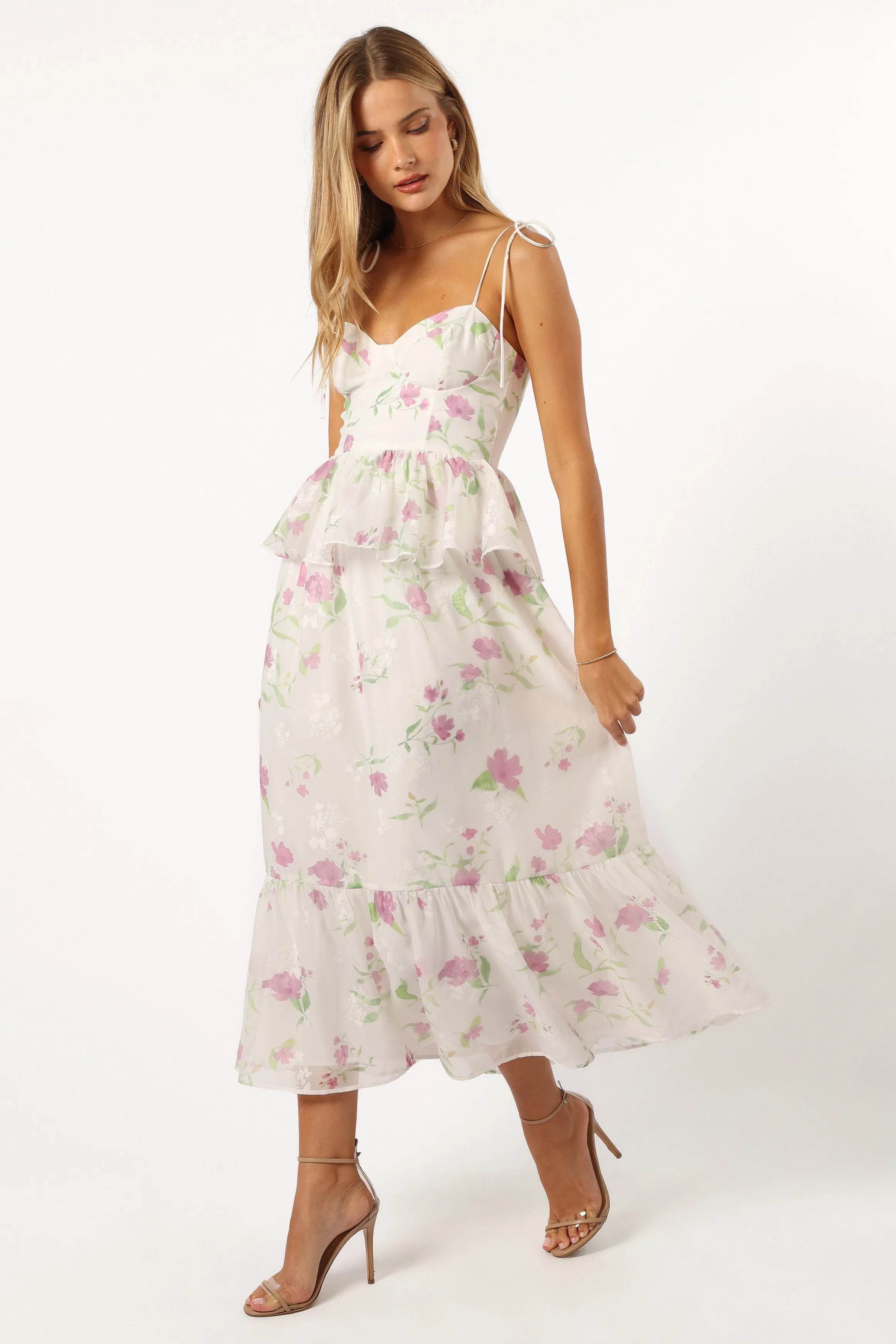 Armani Midi Dress - White Floral sold by Petal & Pup