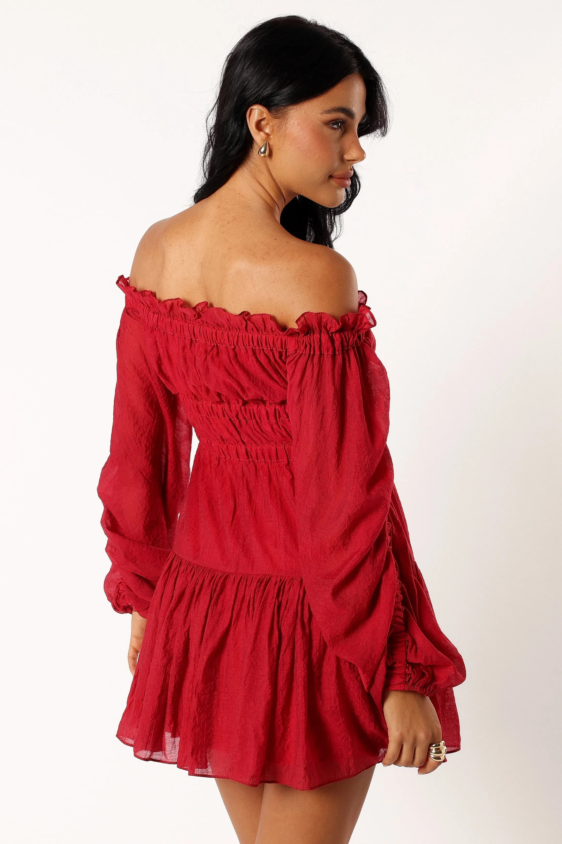 Willah Off Shoulder Mini Dress - Astoria Red sold by Petal & Pup product image thumbnail 3