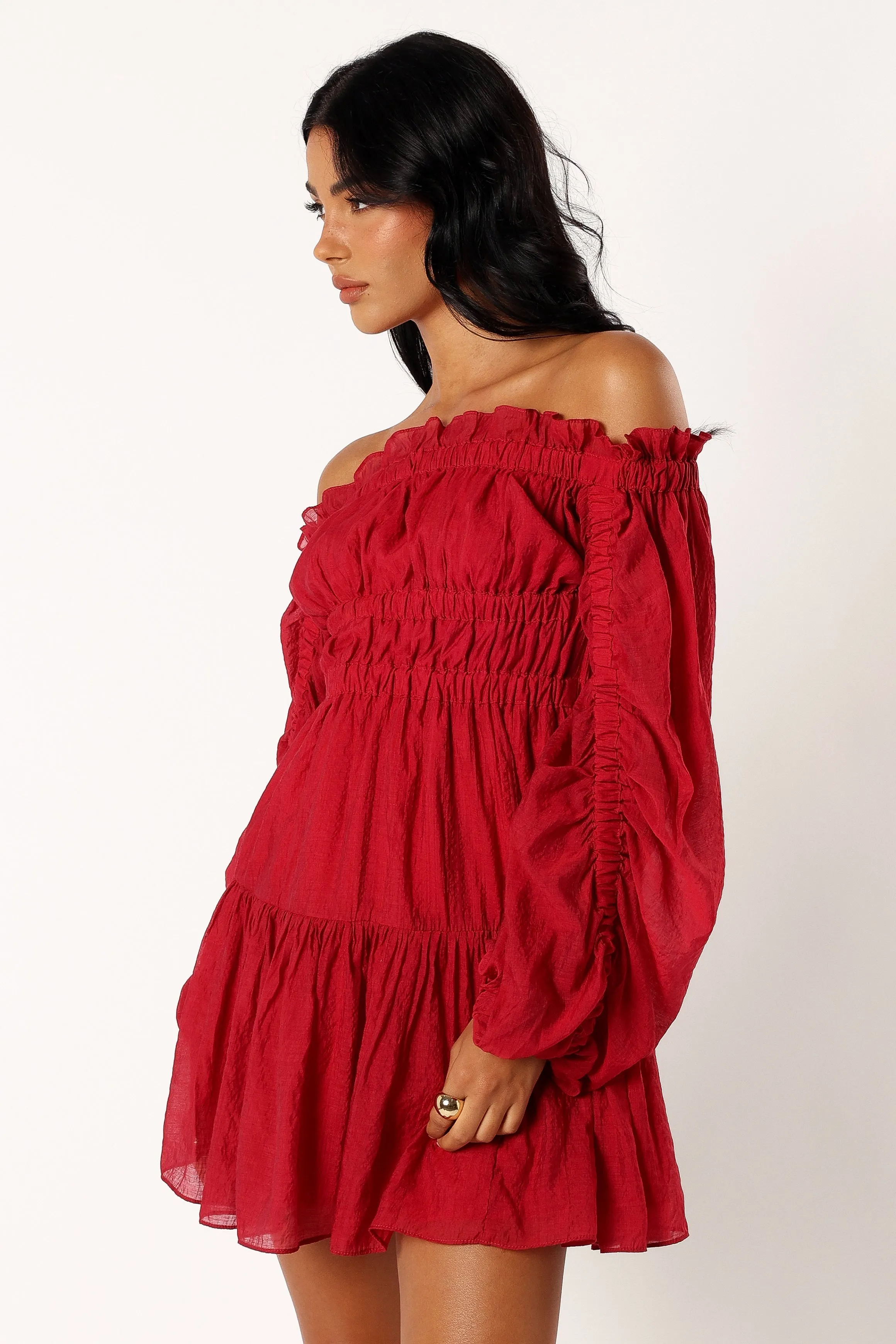 Willah Off Shoulder Mini Dress - Astoria Red sold by Petal & Pup product image thumbnail 2