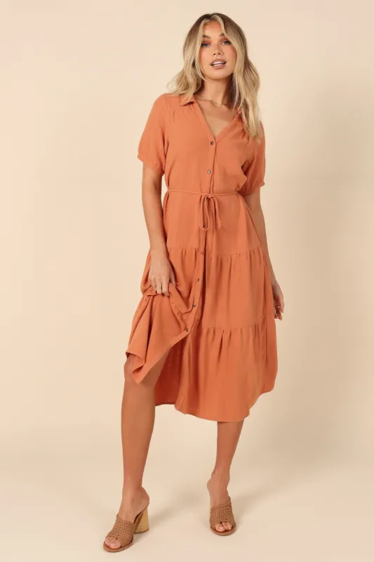 Adara Midi Dress - Orange sold by Petal & Pup