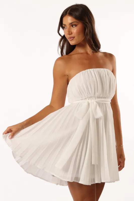 Austen Strapless Dress - Off White sold by Petal & Pup