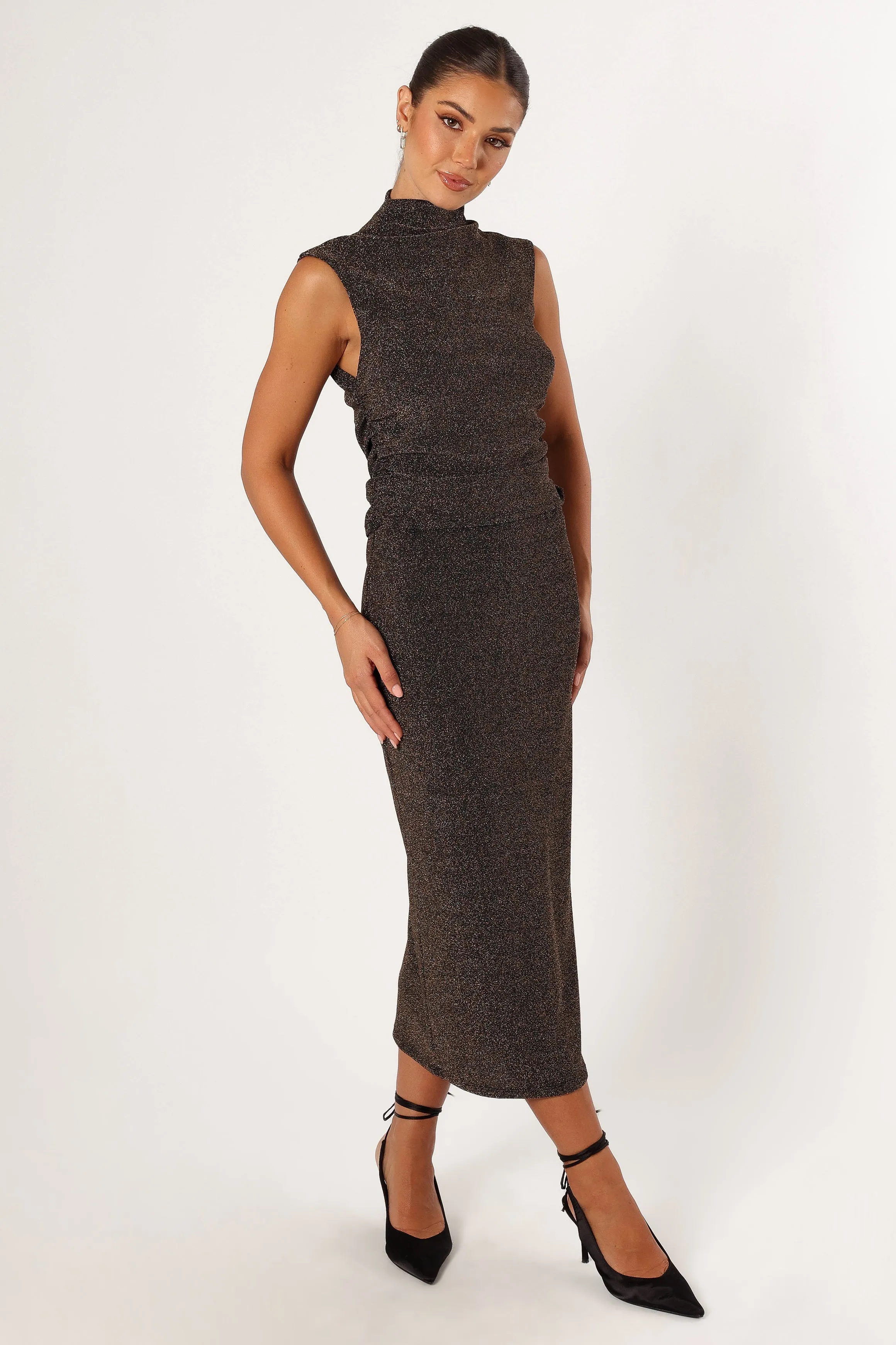 Whitney Midi Skirt - Brown sold by Petal & Pup product image thumbnail 5