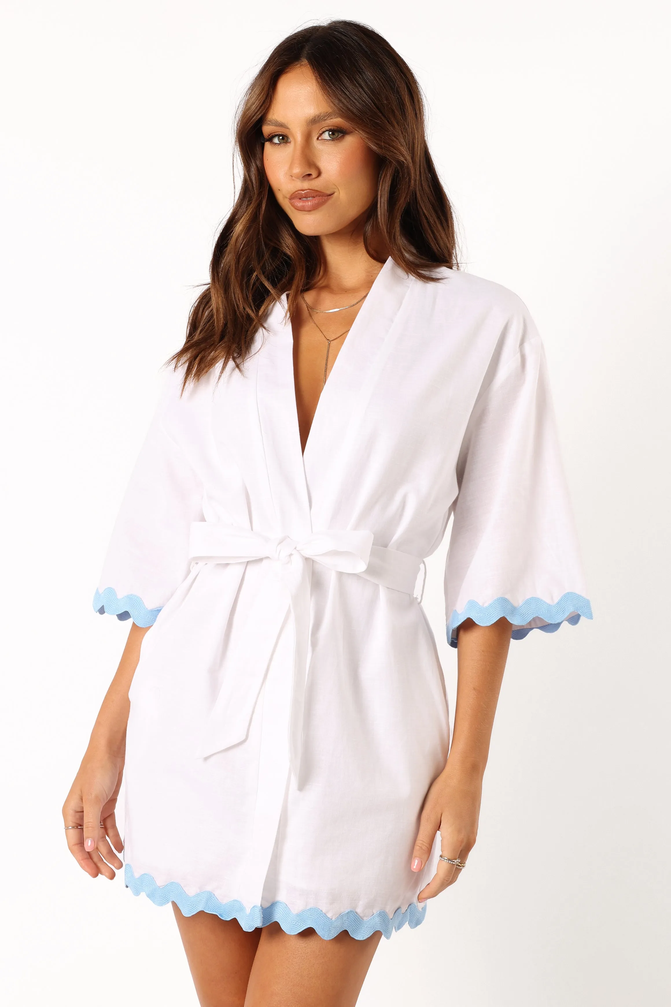 Harry Mini Dress - White Blue sold by Petal & Pup product image thumbnail 4