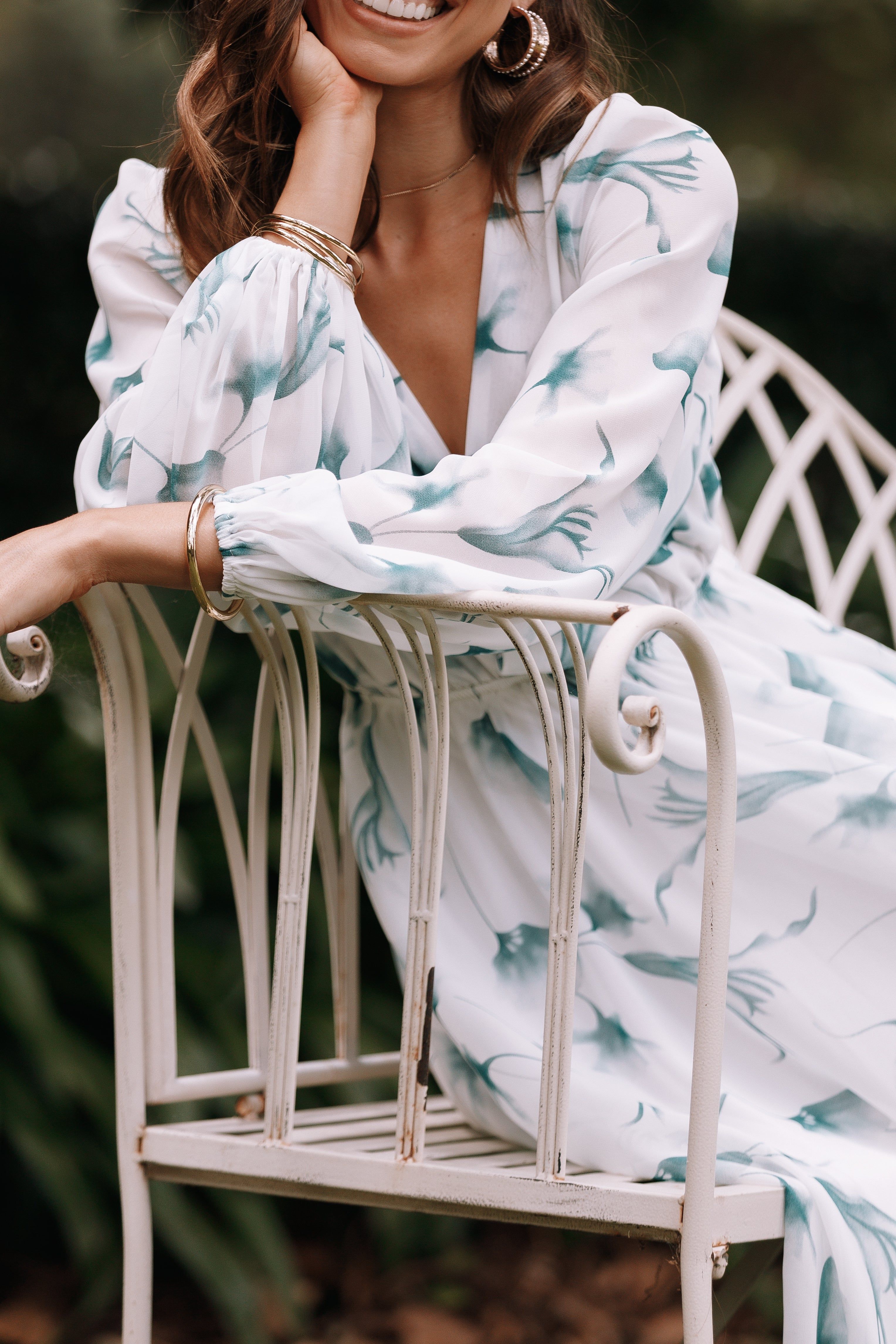 Gillian Maxi Dress - White Floral sold by Petal & Pup product image thumbnail 3