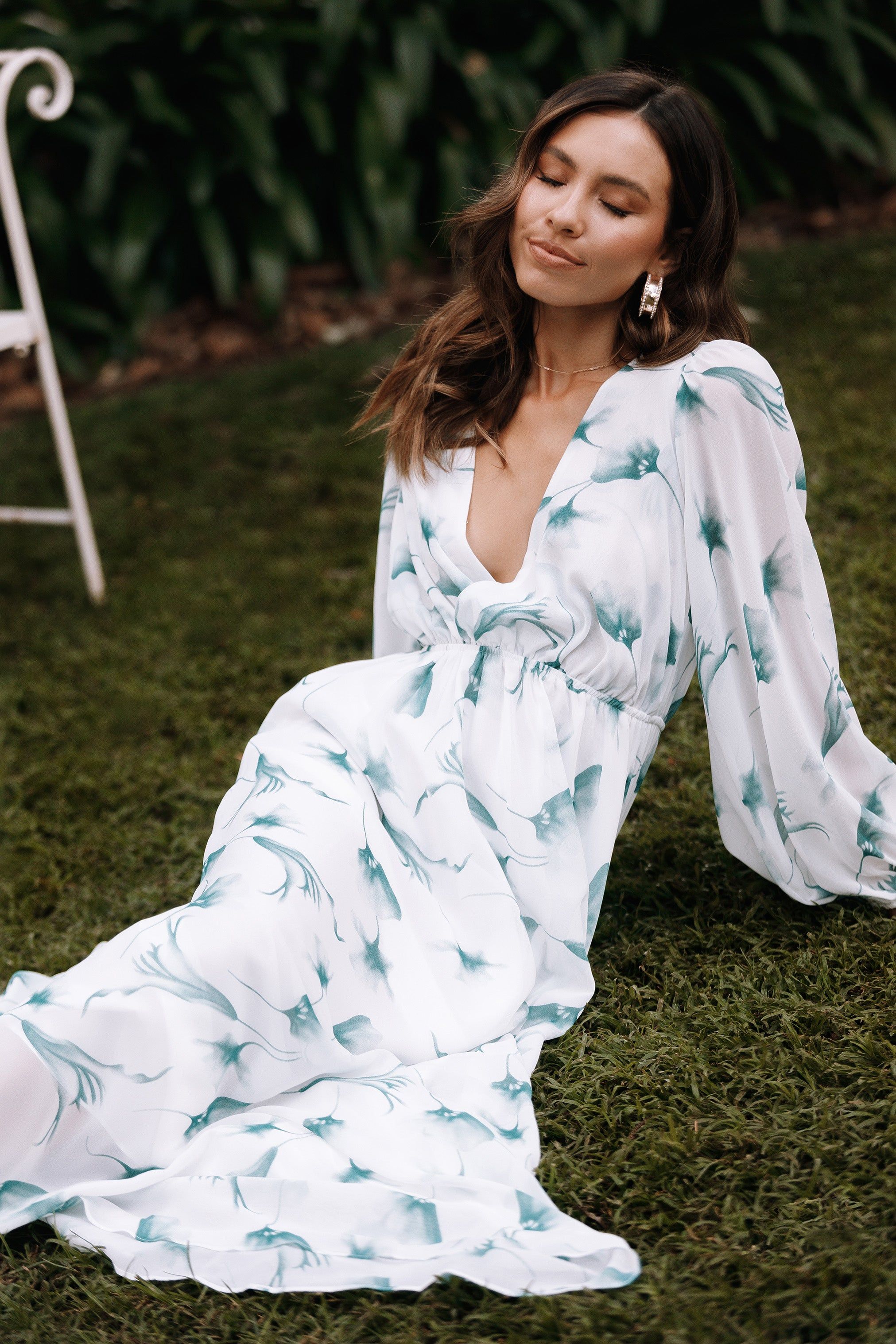 Gillian Maxi Dress - White Floral sold by Petal & Pup product image thumbnail 2