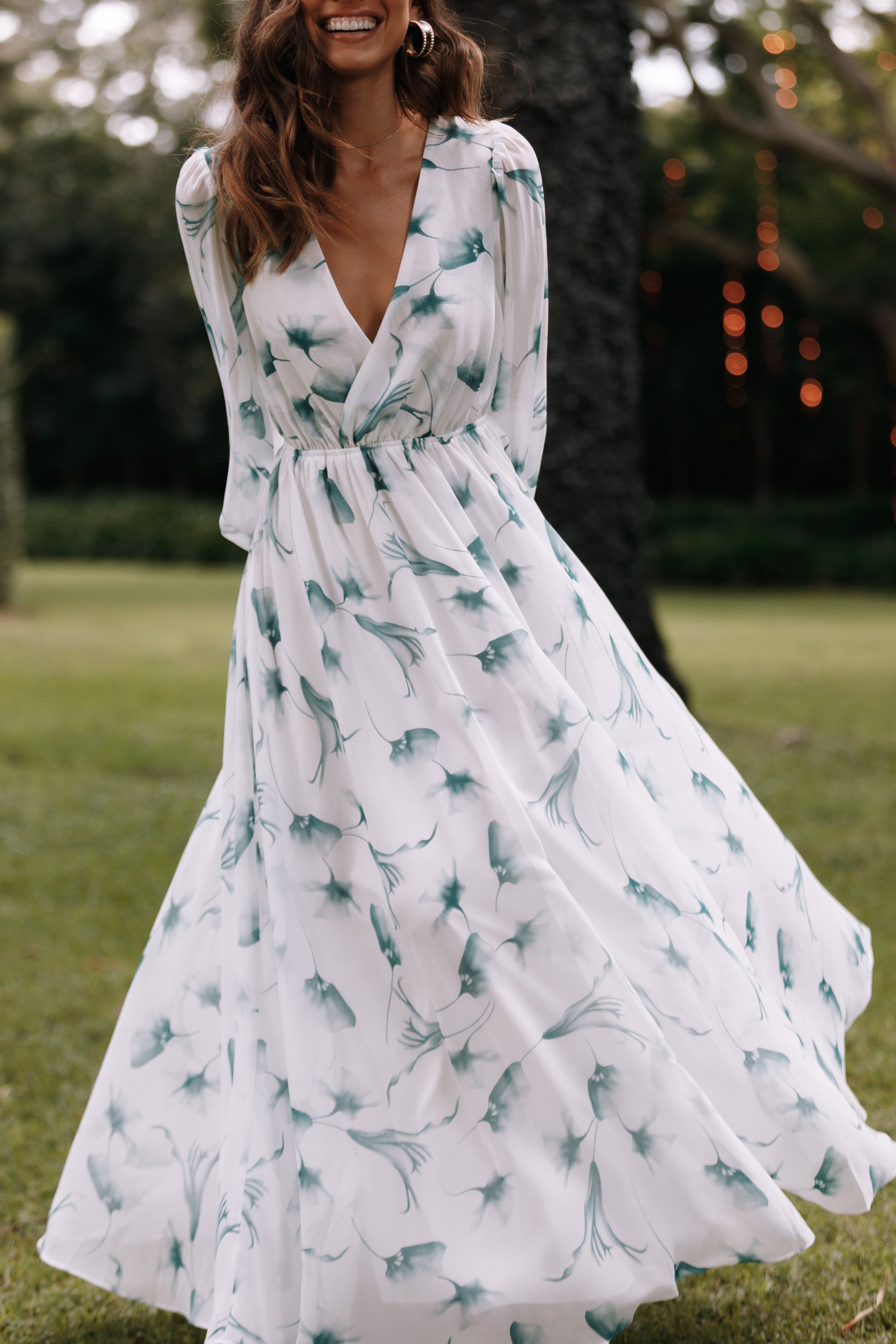 Gillian Maxi Dress - White Floral sold by Petal & Pup