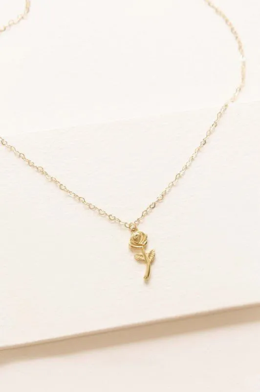 La Vie En Rose Charm Necklace - Gold sold by Petal & Pup