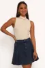 Alek Pleated Mini Skirt - Mid Wash Denim sold by Petal & Pup