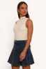 Alek Pleated Mini Skirt - Mid Wash Denim sold by Petal & Pup