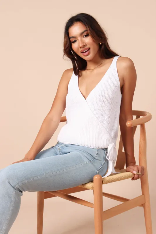 Naomi Wrap Top - White sold by Petal & Pup