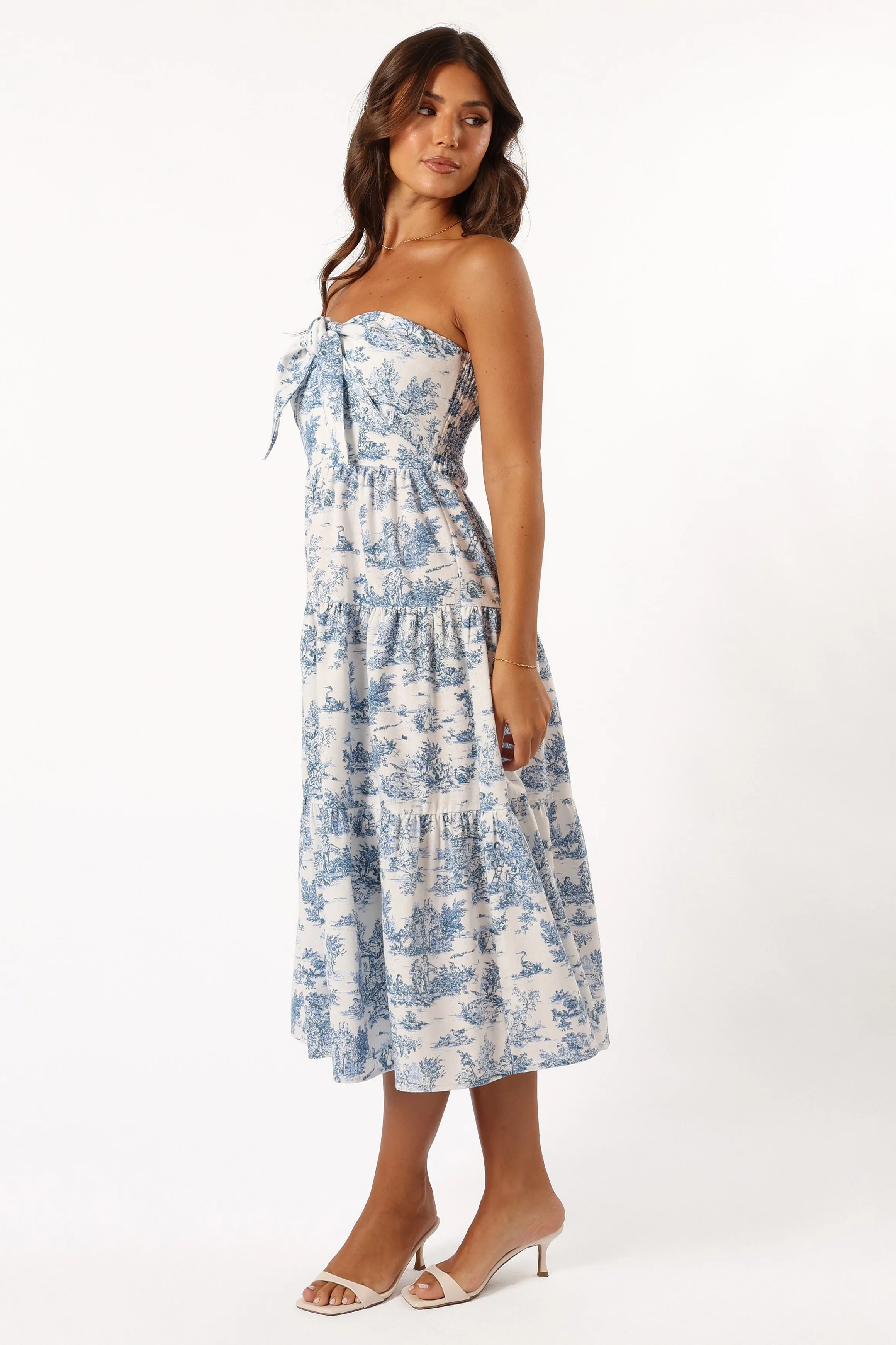Cherie Bow Front Midi Dress - Blue sold by Petal & Pup product image thumbnail 2