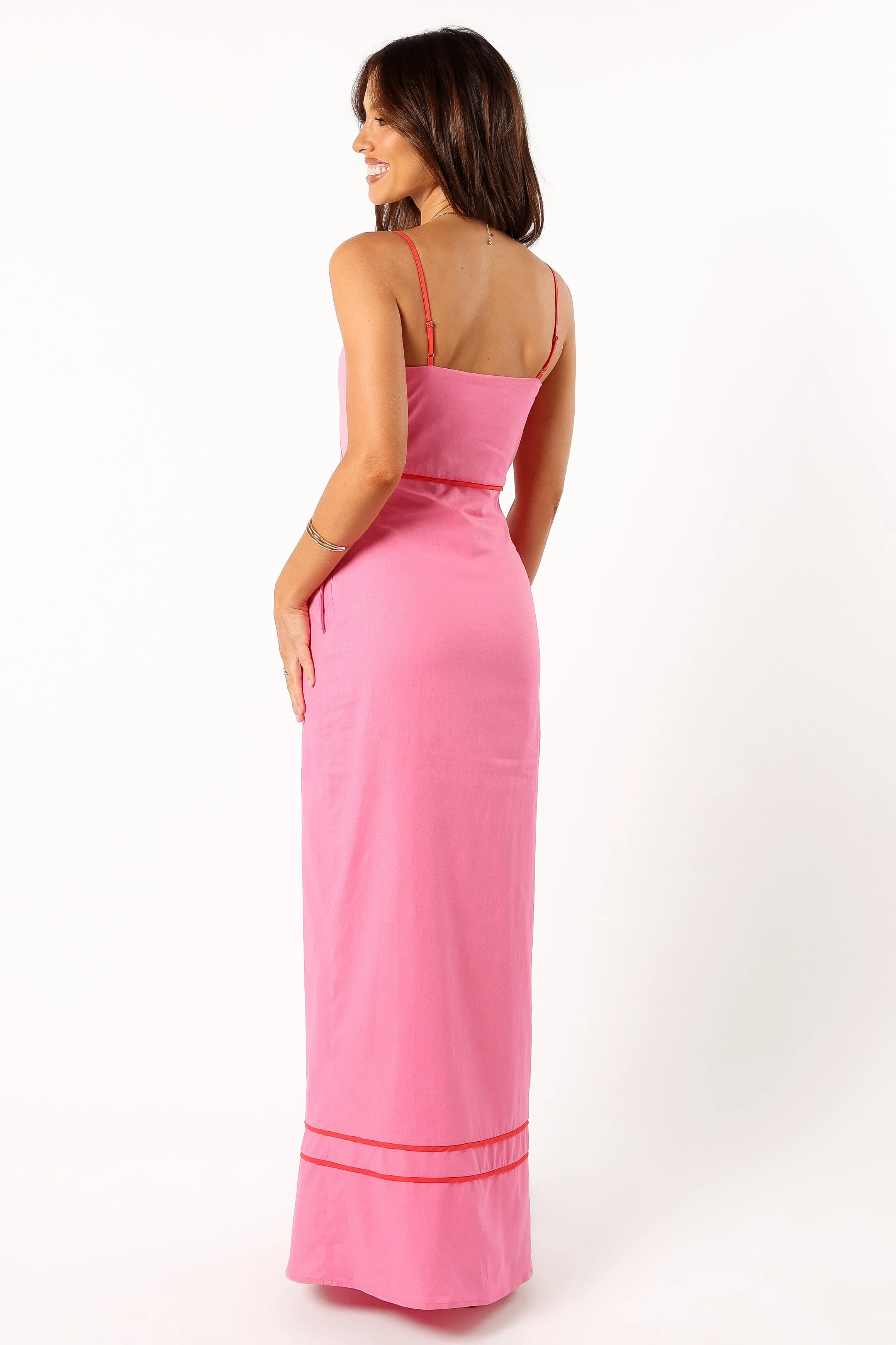 Callie Contrast Trim Maxi Dress - Pink sold by Petal & Pup product image thumbnail 5