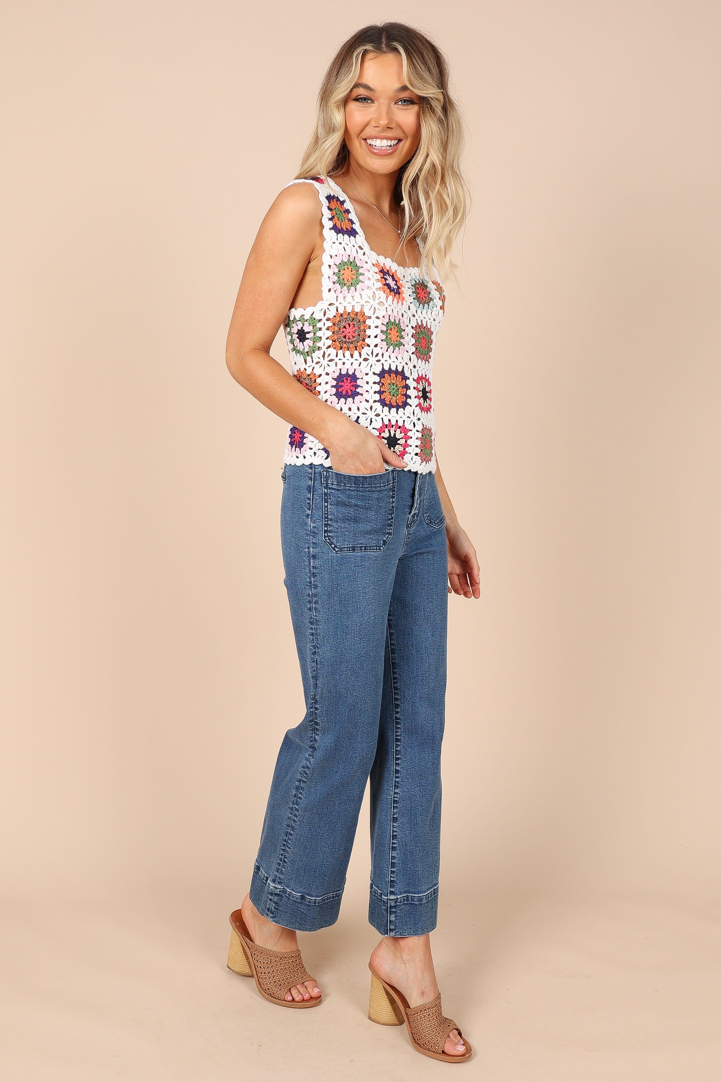 Saskia Crochet Top - White Multi sold by Petal & Pup product image thumbnail 6