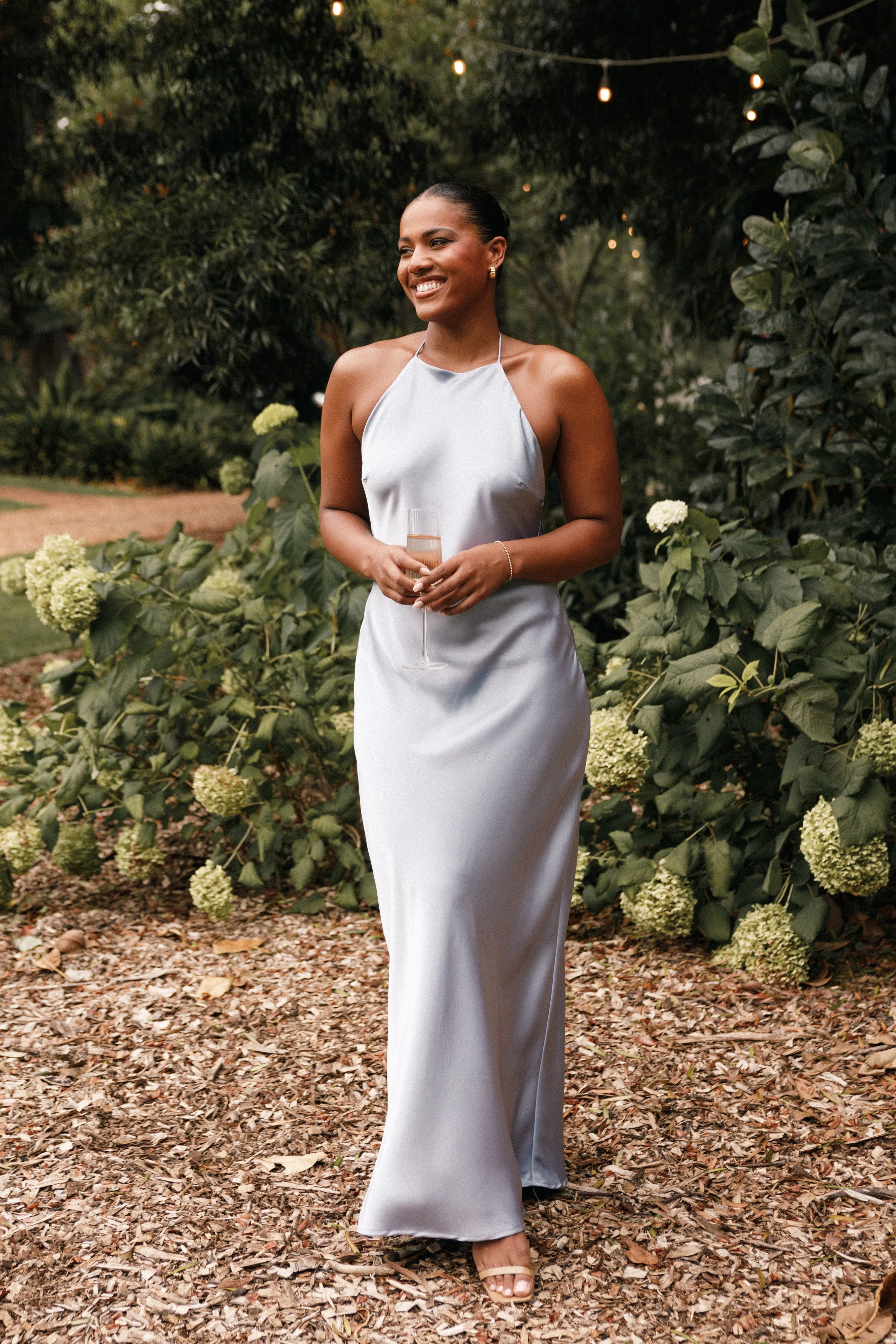 Hadley Halterneck Maxi Dress - Blue sold by Petal & Pup product image thumbnail 2