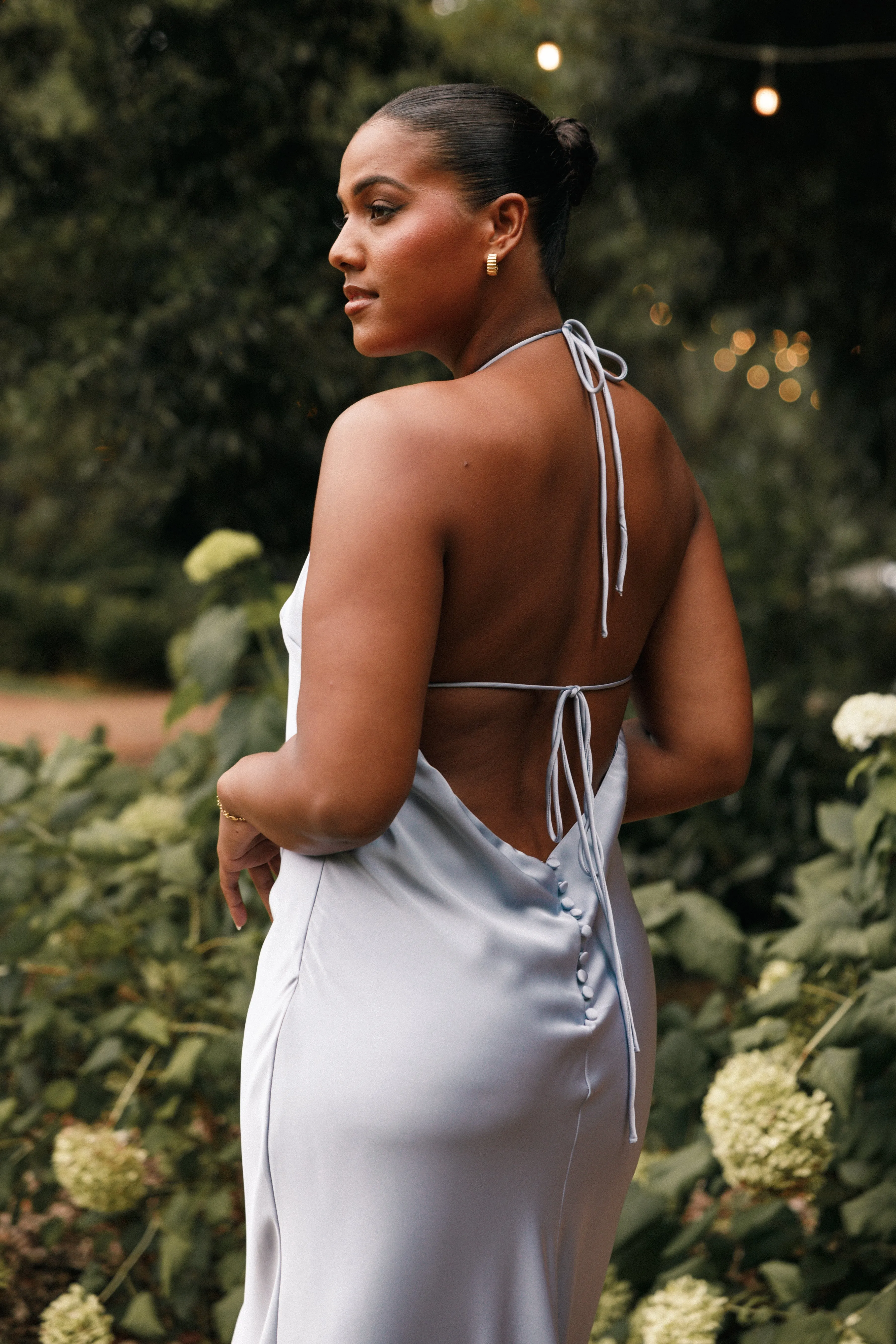 Hadley Halterneck Maxi Dress - Blue sold by Petal & Pup product image thumbnail 3