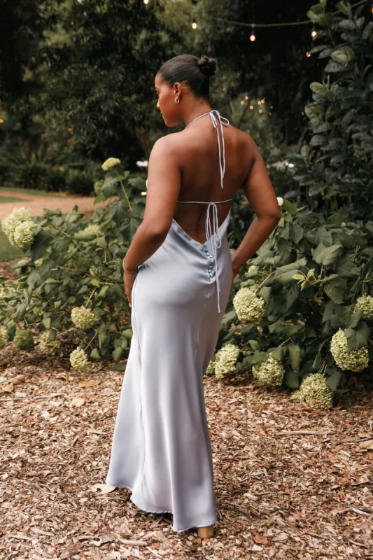 Hadley Halterneck Maxi Dress - Blue sold by Petal & Pup
