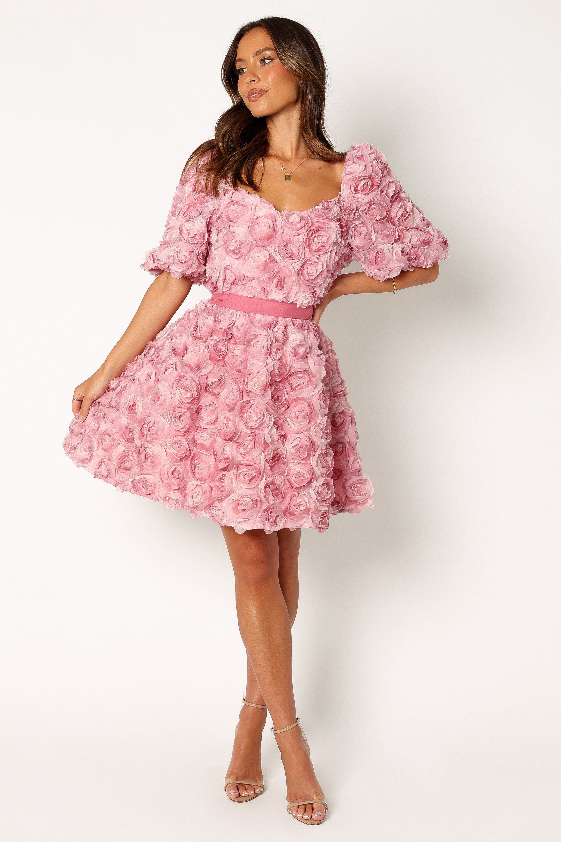 Kaden Textured Mini Dress - Rose sold by Petal & Pup product image thumbnail 4
