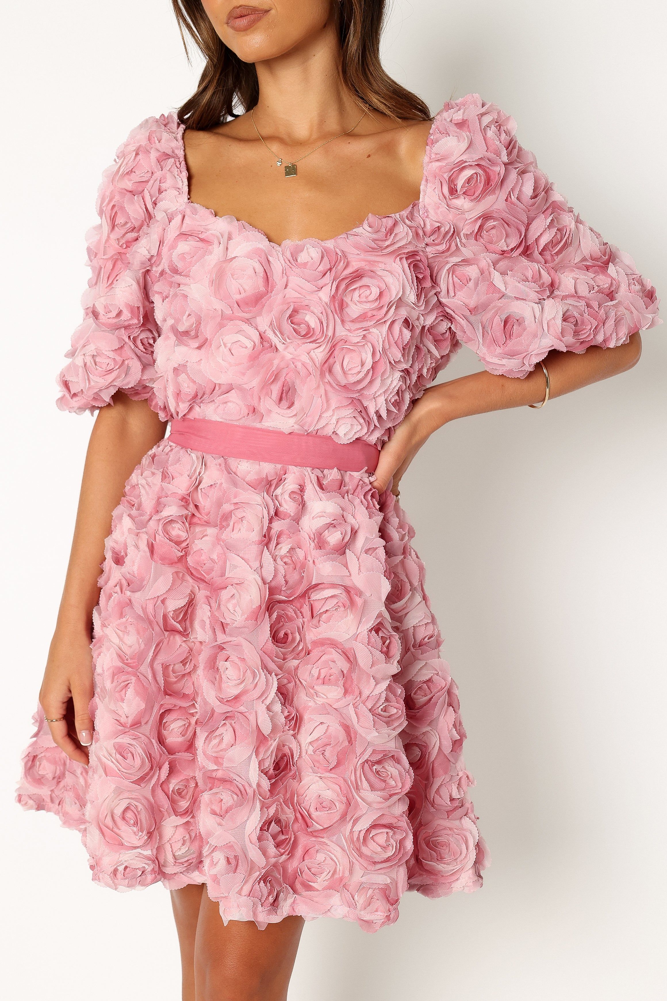 Kaden Textured Mini Dress - Rose sold by Petal & Pup product image thumbnail 5