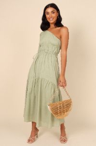Annabelle One Shoulder Dress - Sage sold by Petal & Pup