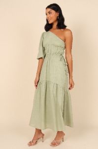 Annabelle One Shoulder Dress - Sage sold by Petal & Pup
