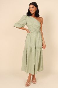 Annabelle One Shoulder Dress - Sage sold by Petal & Pup