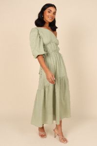 Annabelle One Shoulder Dress - Sage sold by Petal & Pup
