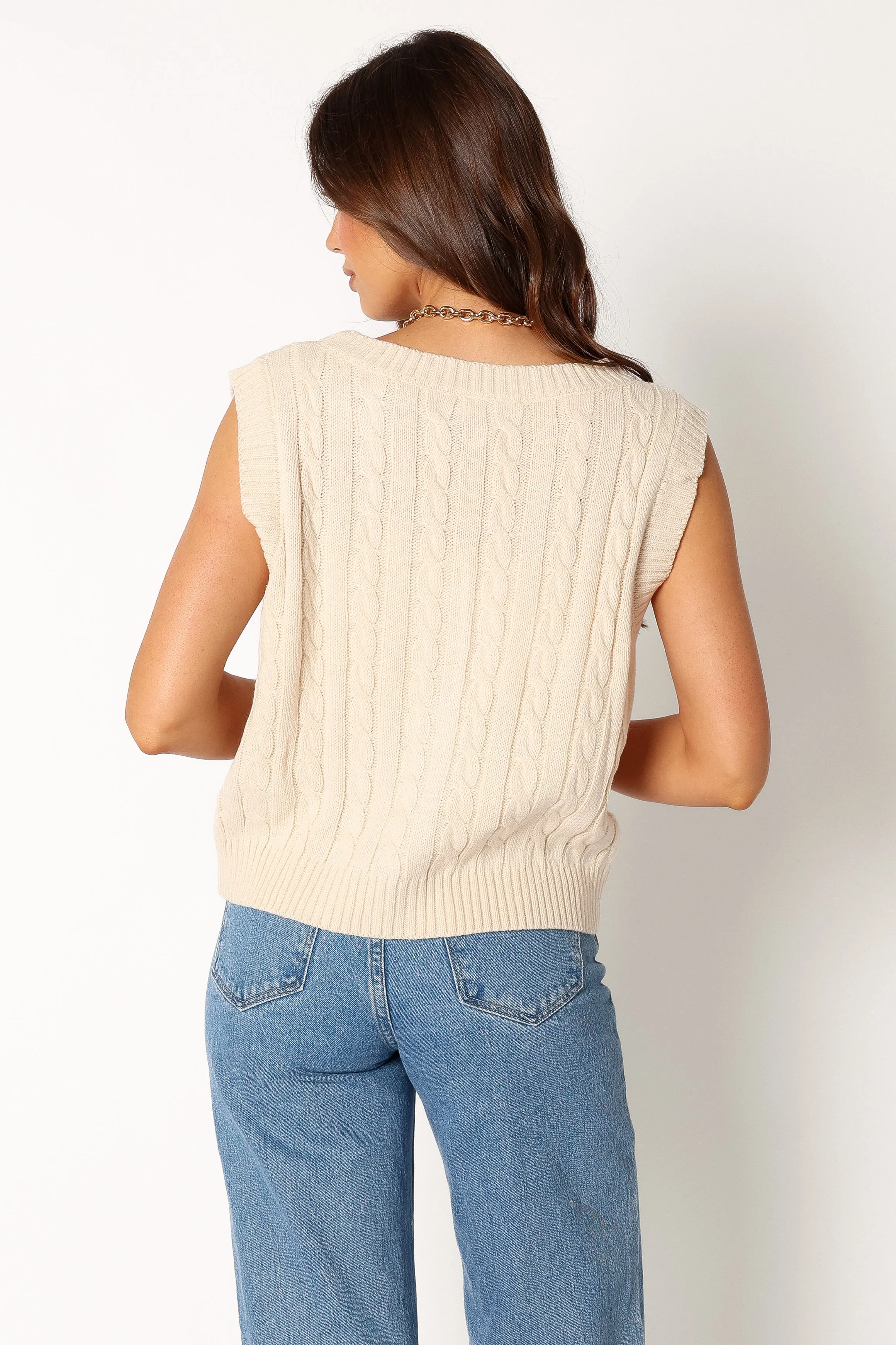 Kyle Knit Vest - Cream sold by Petal & Pup product image thumbnail 4