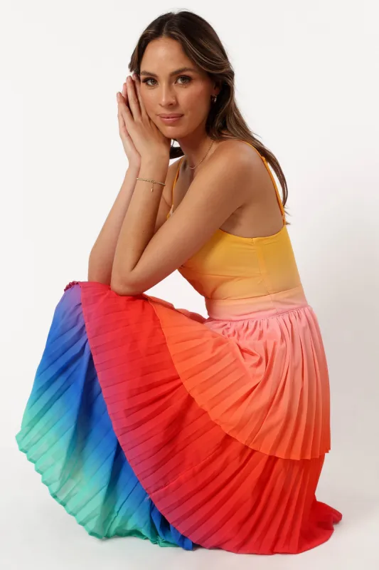 Lanos Tiered Midi Dress - Multicoloured sold by Petal & Pup