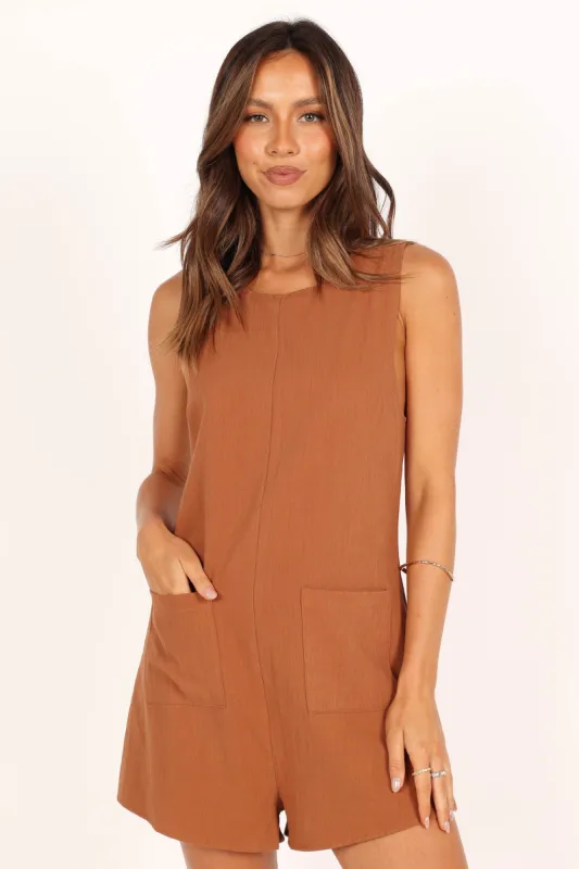 Dory Playsuit - Tan sold by Petal & Pup