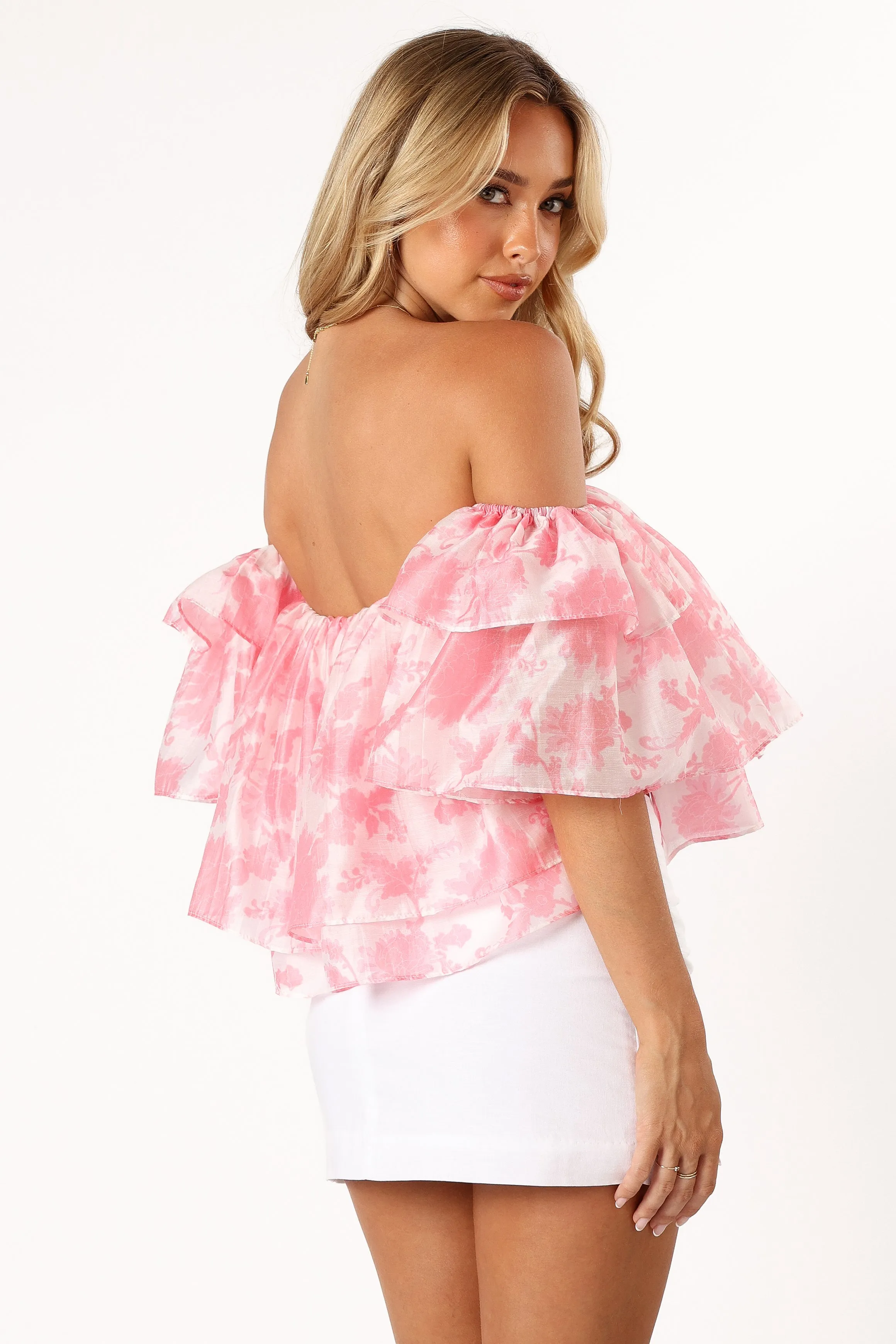 Deedi Off Shoulder Top - Pink Floral sold by Petal & Pup product image thumbnail 4