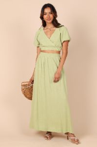 Cecily High Waisted Maxi Skirt - Sage sold by Petal & Pup