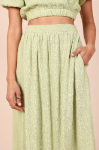 Cecily High Waisted Maxi Skirt - Sage sold by Petal & Pup
