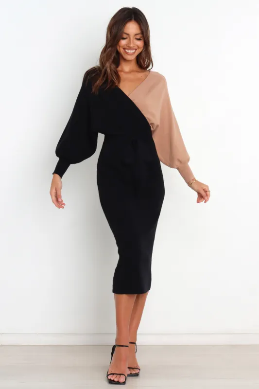 Nate Dress - Black/Beige sold by Petal & Pup