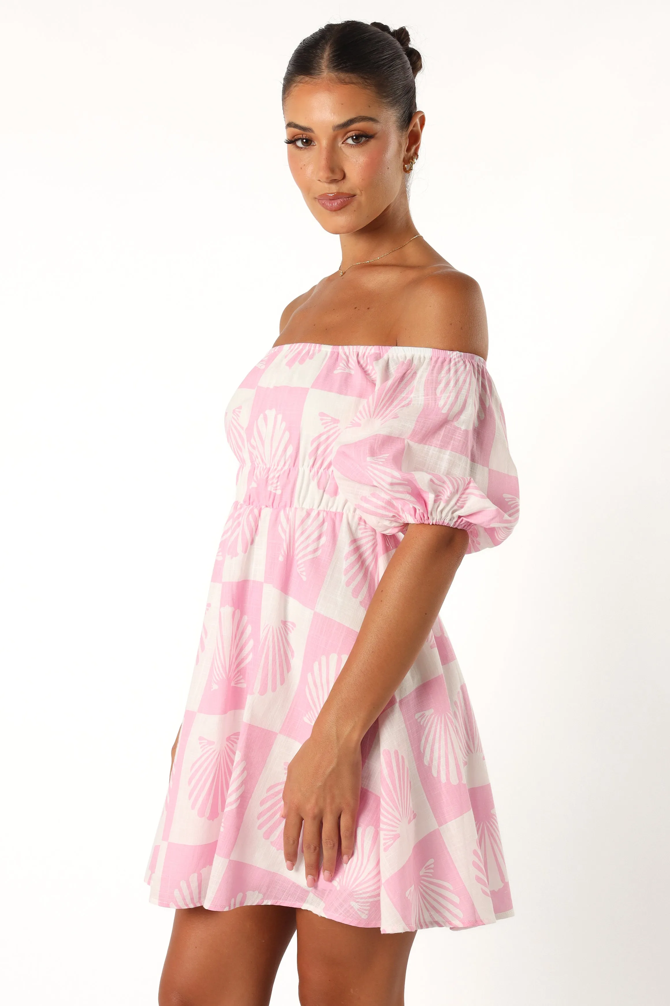 Rocco Off Shoulder Mini Dress - Pink sold by Petal & Pup product image thumbnail 4