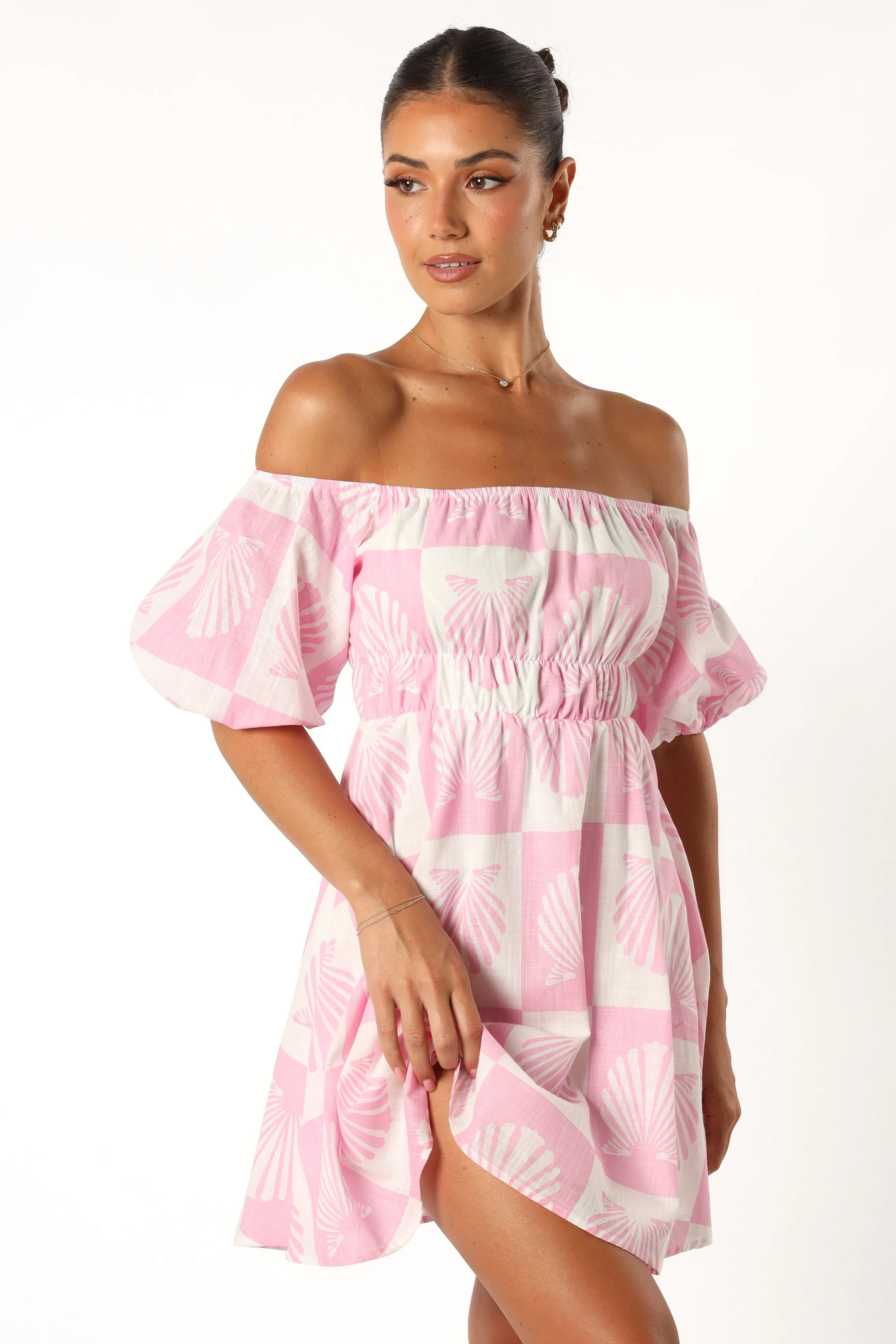 Rocco Off Shoulder Mini Dress - Pink sold by Petal & Pup product image thumbnail 3