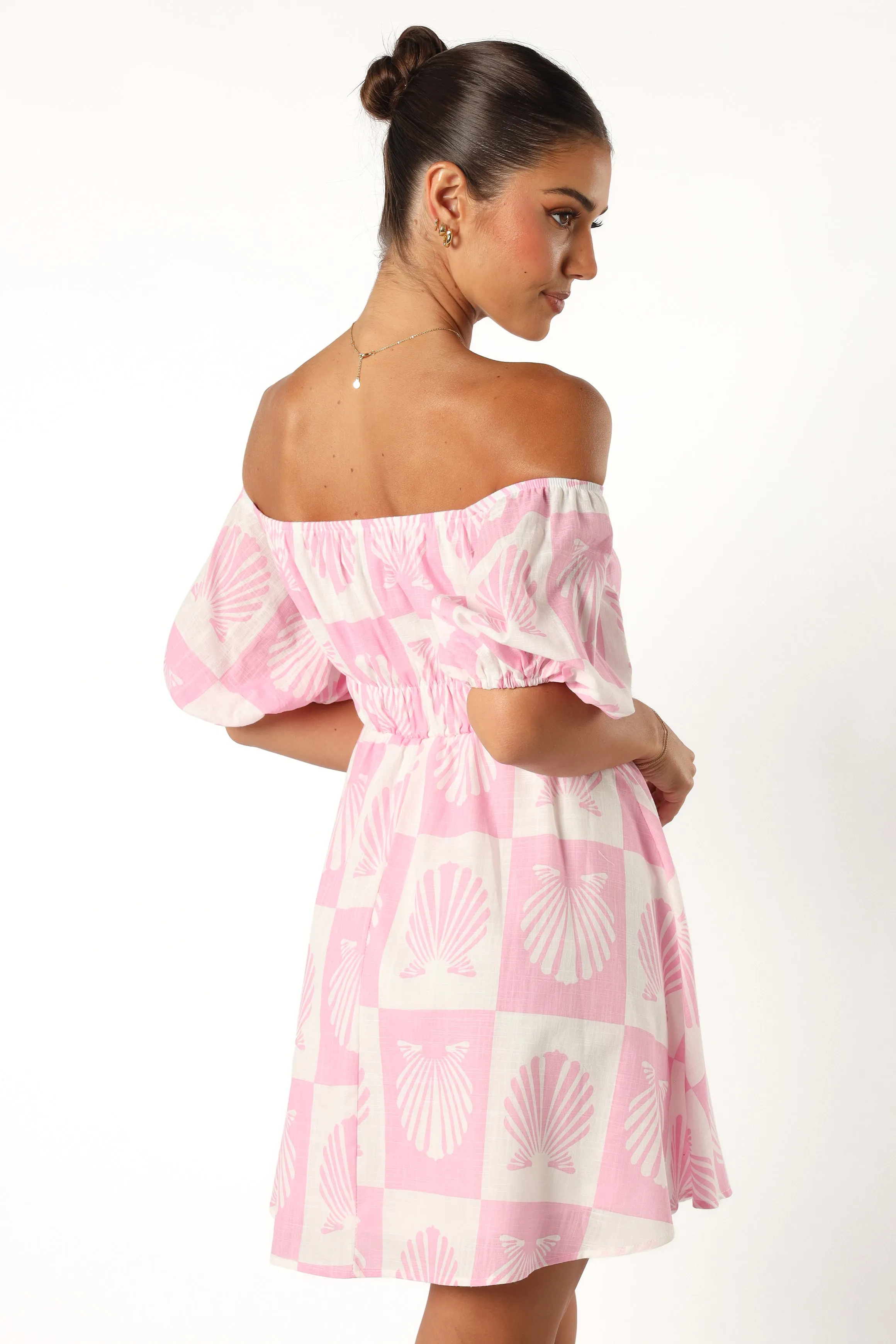 Rocco Off Shoulder Mini Dress - Pink sold by Petal & Pup product image thumbnail 5