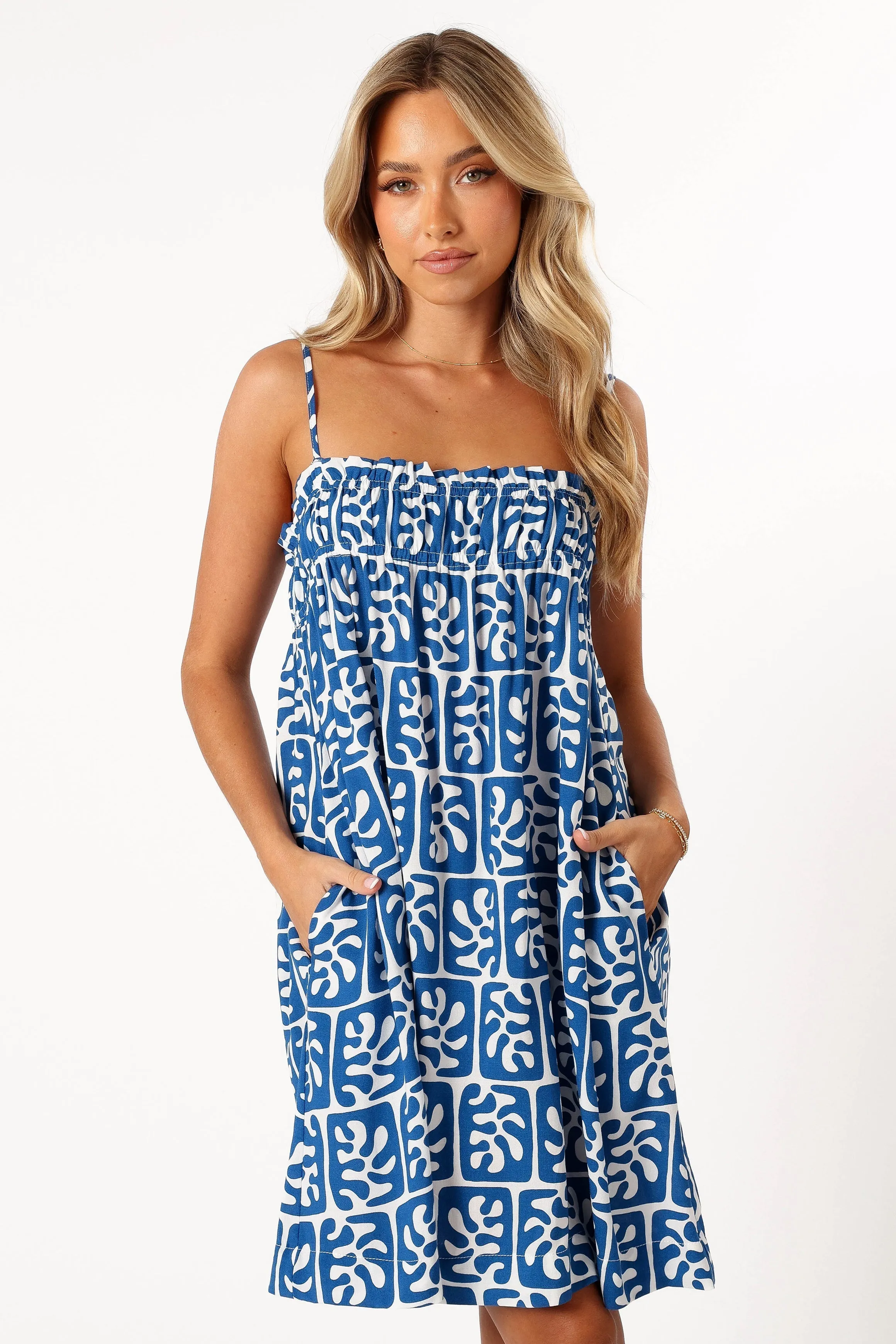 Neroda Mini Dress - Blue Print sold by Petal & Pup product image thumbnail 3