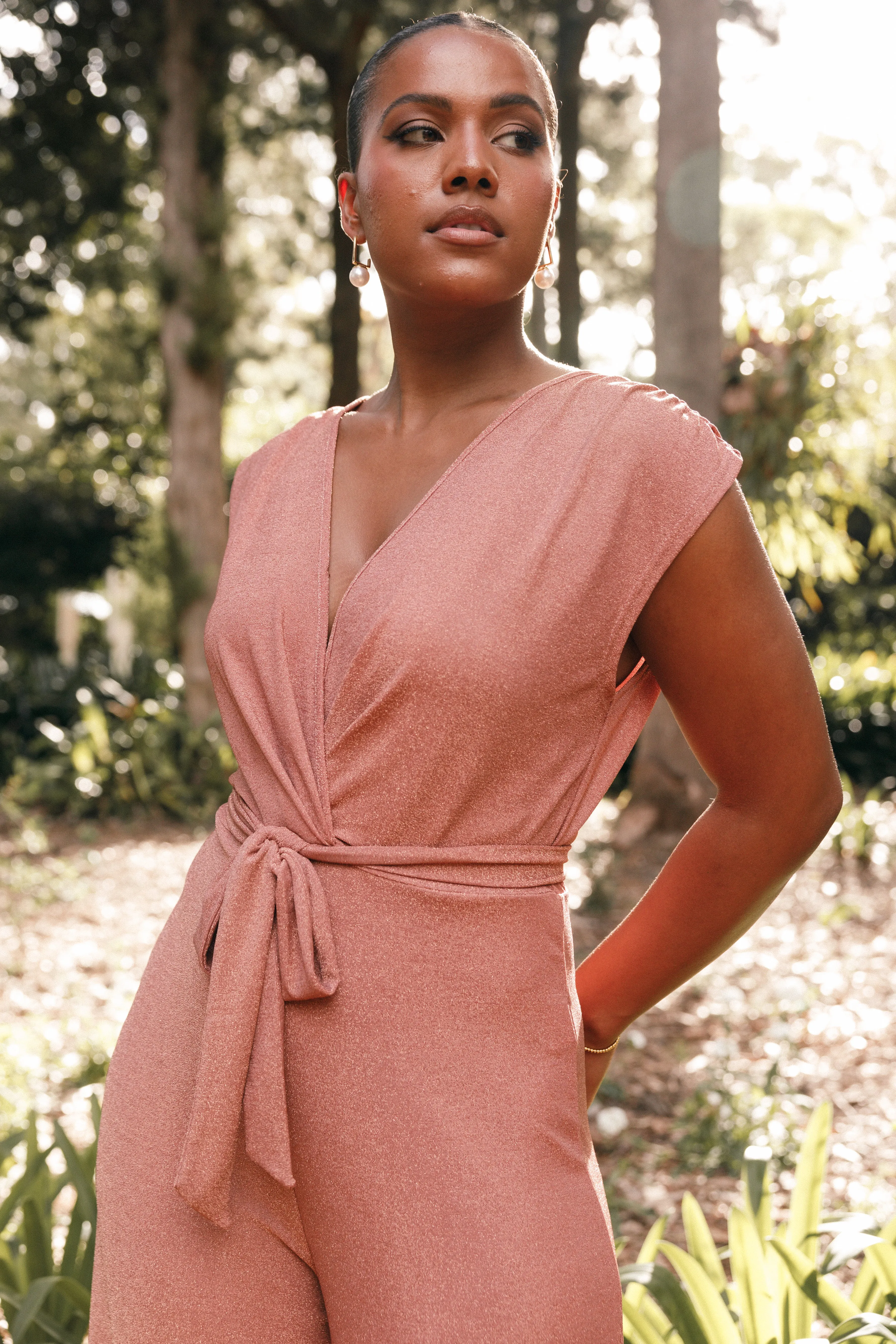 Nora Wide Leg Jumpsuit - Dusty Rose sold by Petal & Pup product image thumbnail 4