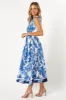 Naomi One Shoulder Midi Dress - Blue Floral sold by Petal & Pup
