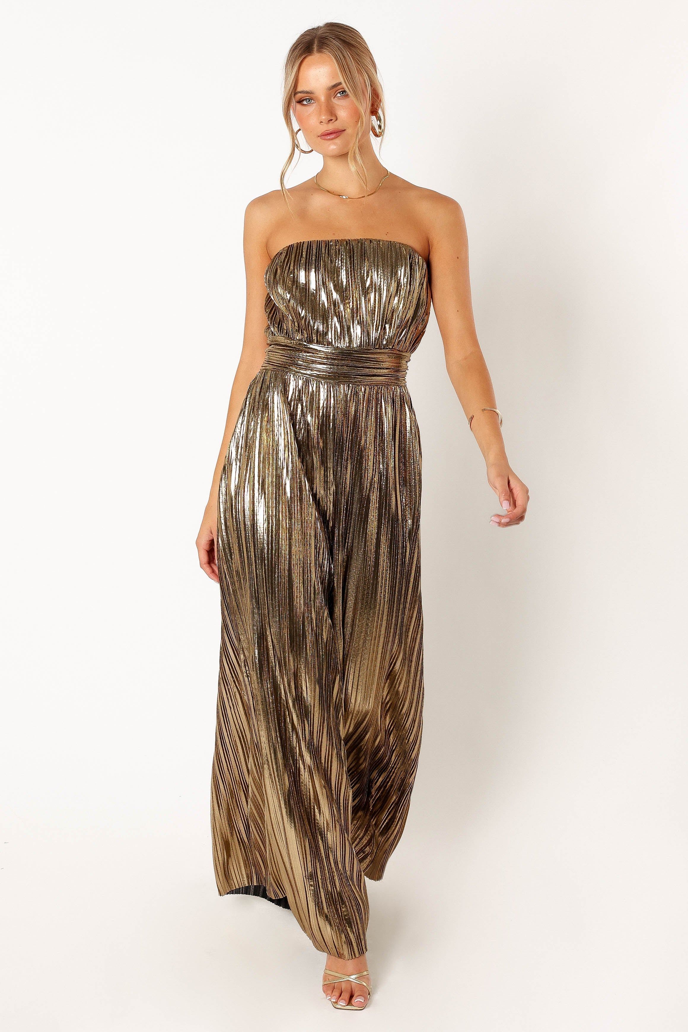 Kerry Pleat Jumpsuit - Gold sold by Petal & Pup product image thumbnail 3