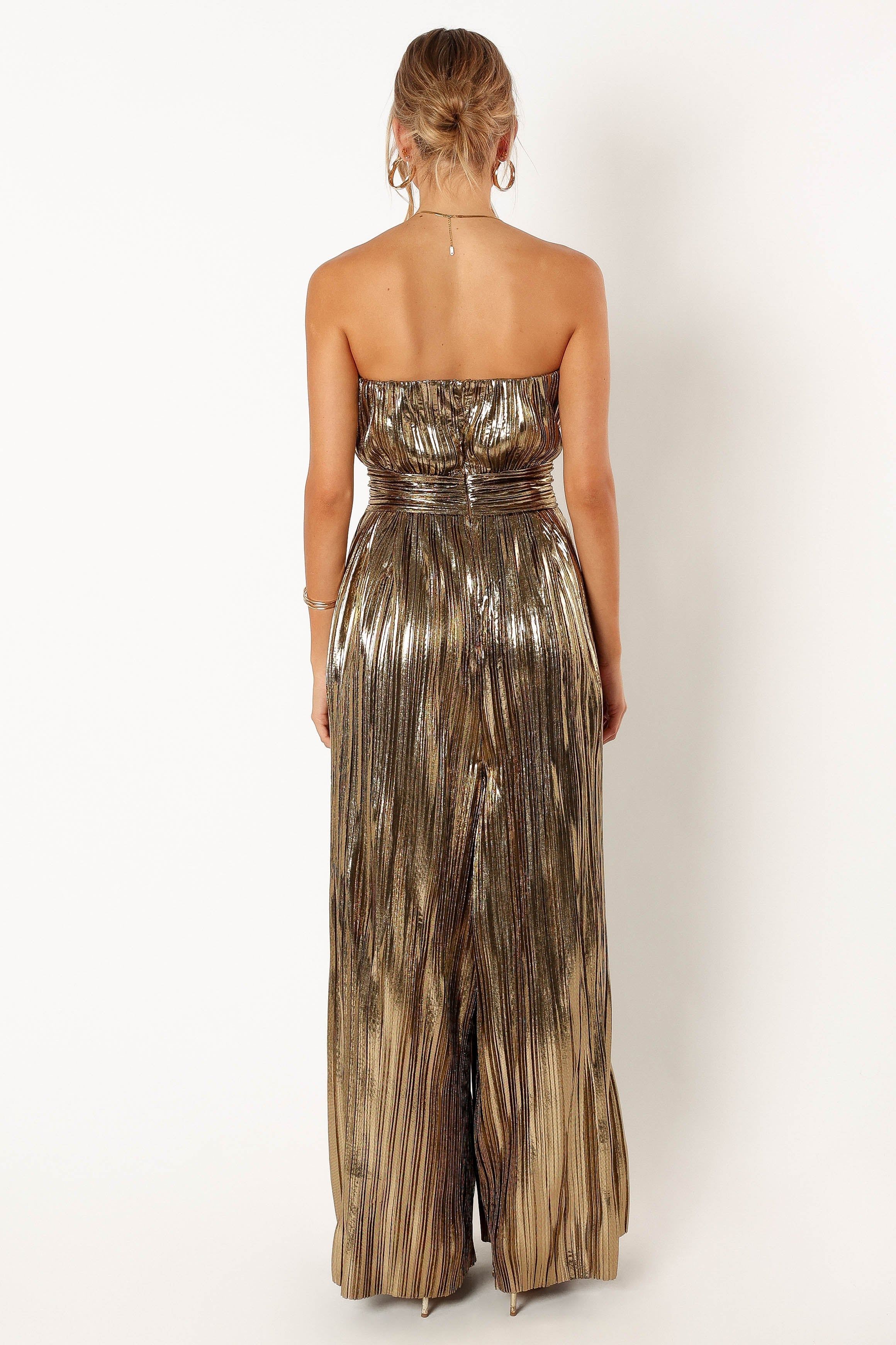 Kerry Pleat Jumpsuit - Gold sold by Petal & Pup product image thumbnail 5