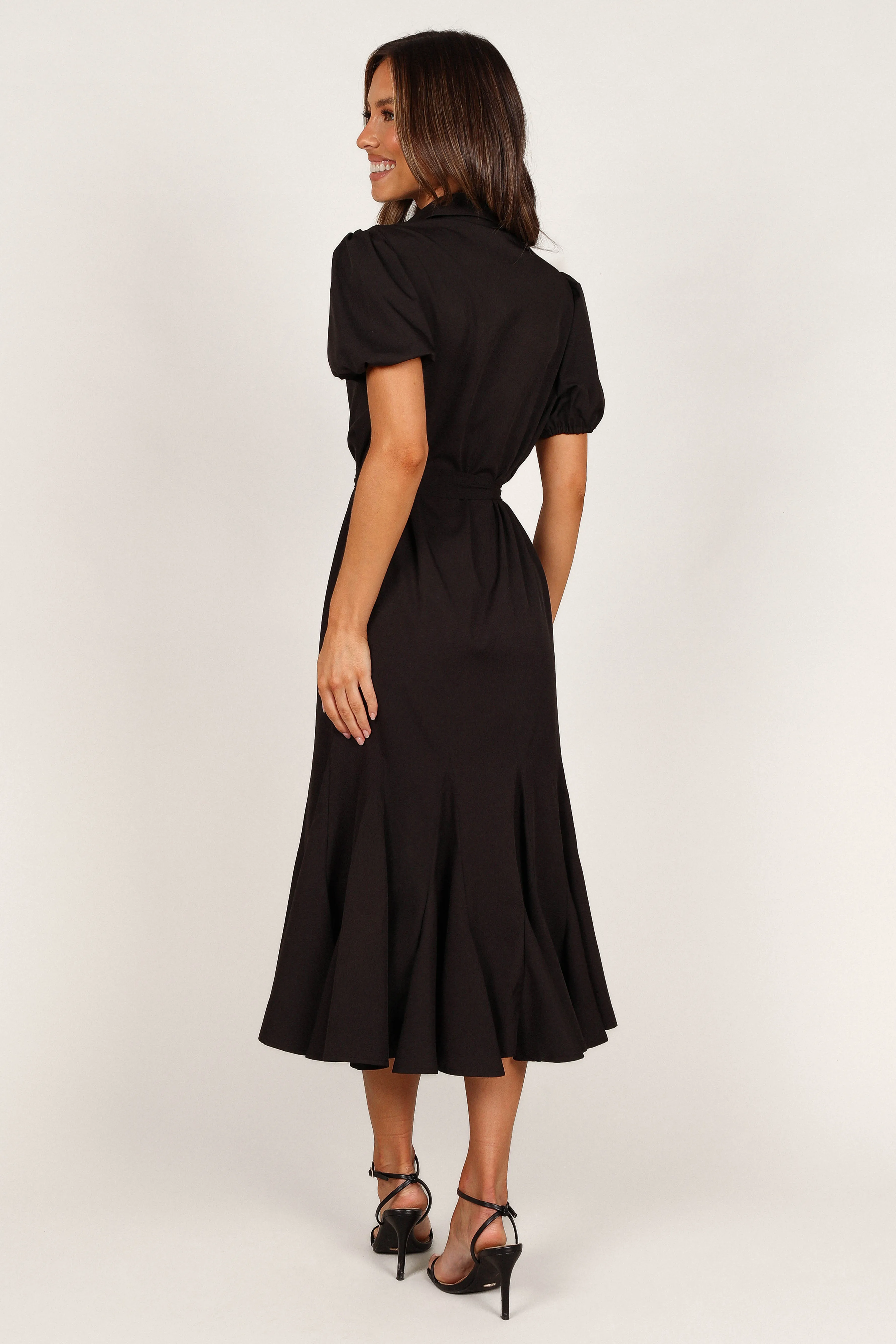Gabrielle Button Down Midi Dress - Black sold by Petal & Pup product image thumbnail 4